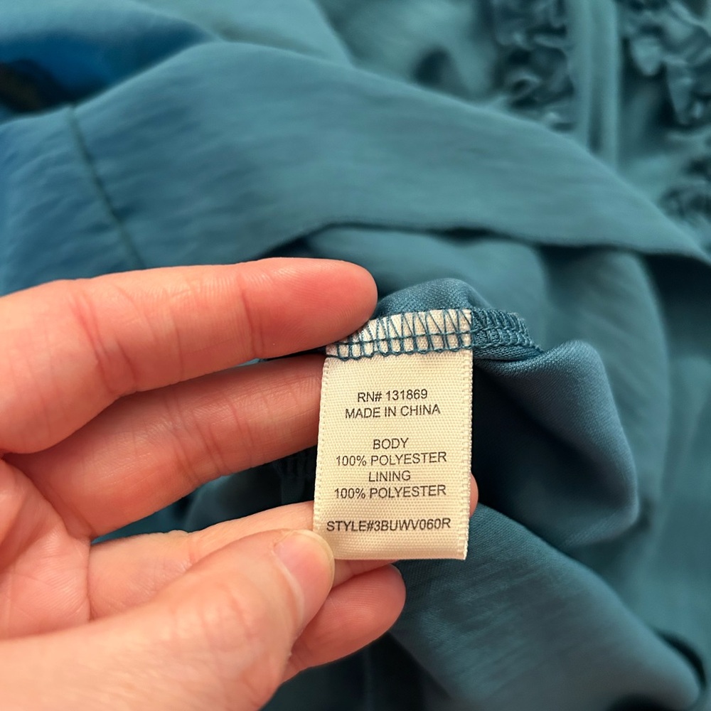 Teal Ruffled Romper - Picture 8 of 9